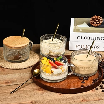 TIMIFTE Vintage Coffee Mugs Set of 4 with Lids and Spoons