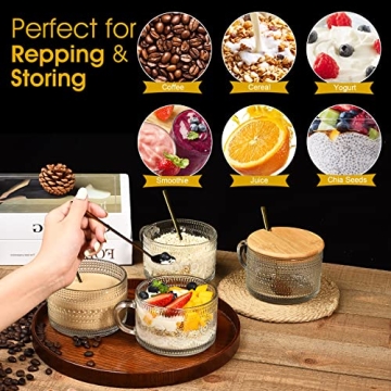 TIMIFTE Vintage Coffee Mugs Set of 4 with Lids and Spoons