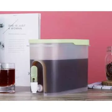 JILLMO Iced Coffee Pitcher, 3/4 Gallon Cold Brew Coffee Maker with Steel Fine Mesh Filter, Green