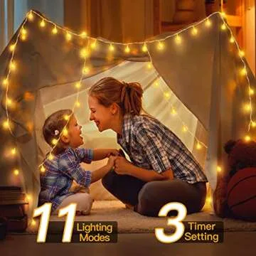 Ollny Globe String Lights 49FT 100LED USB Lights, 11 Modes Color Changing String Lights, Waterproof Indoor Lights with Remote for Camping Classroom Patio Garden Gazebo Party Bedroom Decorations