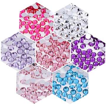 1500 Pieces SS16 4mm Flatback Rhinestones Clear Glass Round Gems Crystals for Nail Art DIY Crafts Clothes Shoes Bags （Light Purple）