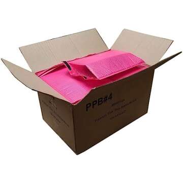 iMBAPrice 100-Pack #4 (9.5" x 14.5") Premium Hot Pink Color Self Seal Poly Bubble Mailers Padded Shi...