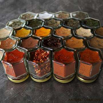 Hexagon Glass Jars with Gold Lids - 30pcs 6oz