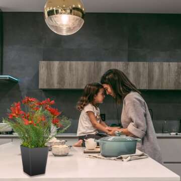 Luxsego Silk Artificial Flowers Coreopsis Faux Flowers, Potted Floral Decor for Garden, Wedding, Office Table Decor Idea for Her or Him, Decorative Home Accessories(16.7 in, Red)