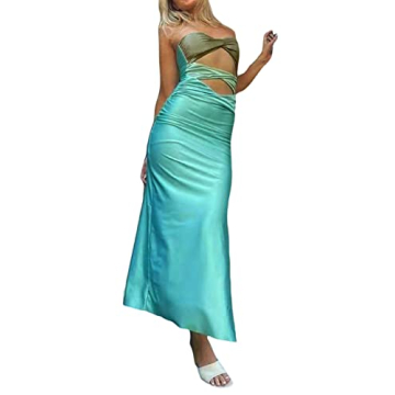 Argeousgor Stylish Newspaper Printed Tube Dress for Women