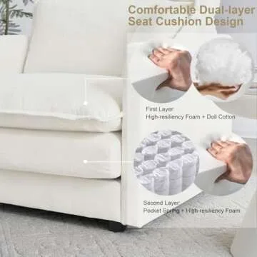 KIVENJAJA Oversized Sofa Chair with Ottoman for Comfort