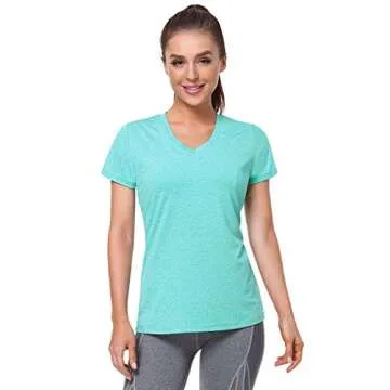 Cosy Pyro Women's Short Sleeve V-Neck Athletic T-Shirt Exercise Yoga Tees Dry Fit Gym Shirts Moistur...