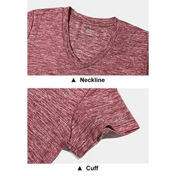 Cosy Pyro Women's Short Sleeve V-Neck Athletic T-Shirt Exercise Yoga Tees Dry Fit Gym Shirts Moisture Wicking Workout Tops Pack of 5 Black1/Black/Gray/Wine/Azure L