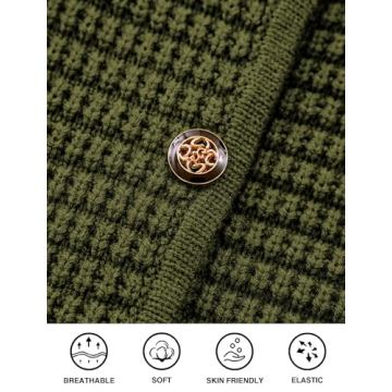 PRETTYGARDEN Women's Knit Cardigan Sweaters Fall Fashion Long Sleeve Open Front Button Down Trendy Casual Sweater Jacket