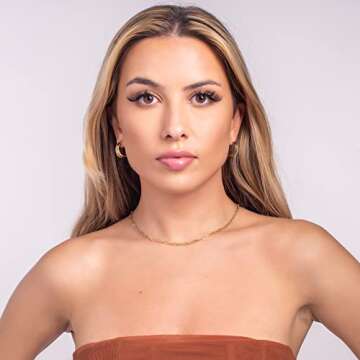 Barzel 18K Gold Plated Half Hoop Cubic Zirconia Earrings for Women - Made In Brazil