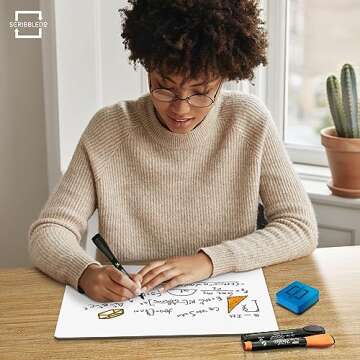 Scribbledo White Board Dry Erase Board 11" x14” Mini Double Sided Personal Whiteboard Board Dry Erase Lapboard Handheld Personal White Boards for Students Small Whiteboard Office Kitchen