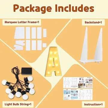 imprsv Marquee Light Up Letters, 3FT Marquee Letters Mosaic Light Up Letters for Birthday Baby Shower Party Decor, Large Marquee Letters for Party Decorations Letter A