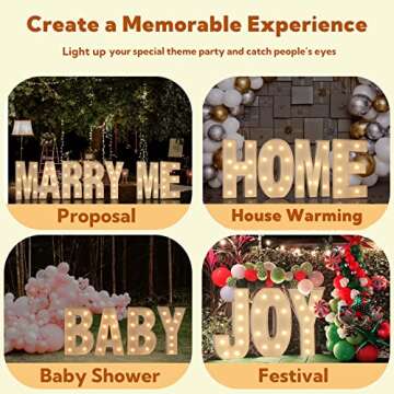 imprsv Marquee Light Up Letters, 3FT Marquee Letters Mosaic Light Up Letters for Birthday Baby Shower Party Decor, Large Marquee Letters for Party Decorations Letter A