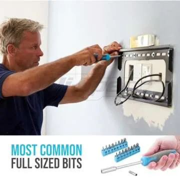 Hi-Spec 42pc Blue Household DIY Tool Set. Home, Office and College Dorm Small Toolkit Box of Starter Basic Tools