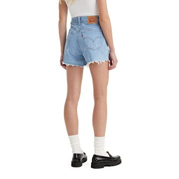 Levi's Women's High Waisted Mom Shorts in Light Indigo