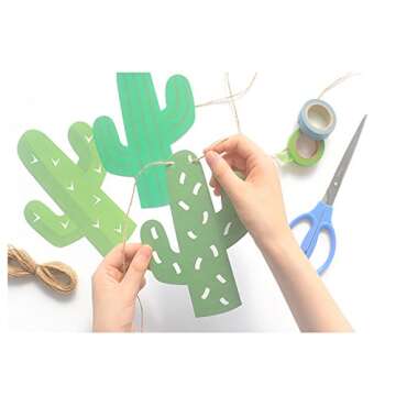 3 Pack Cactus Banner Decoration Summer Theme Banner for Luau Hawaii Party Festival Decoration