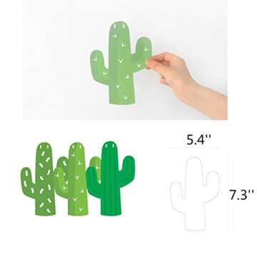 3 Pack Cactus Banner Decoration Summer Theme Banner for Luau Hawaii Party Festival Decoration