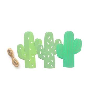 3 Pack Cactus Banner Decoration Summer Theme Banner for Luau Hawaii Party Festival Decoration