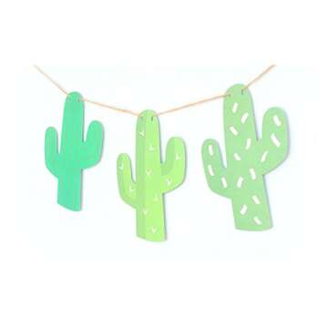 3 Pack Cactus Banner Decoration Summer Theme Banner for Luau Hawaii Party Festival Decoration