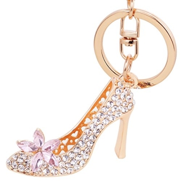 Glamorous Fashion Rhinestone High-Heeled Shoe Key Chain