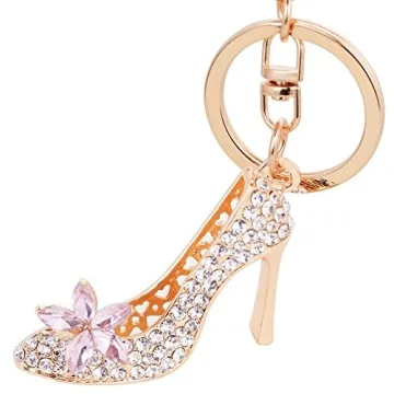 Glamorous Fashion Rhinestone High-Heeled Shoe Key Chain