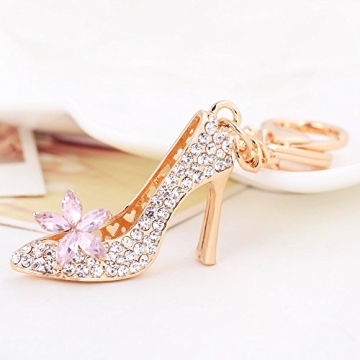 Glamorous Fashion Rhinestone High-Heeled Shoe Key Chain