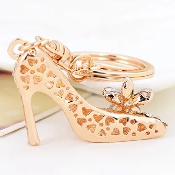 Glamorous Fashion Rhinestone High-Heeled Shoe Key Chain