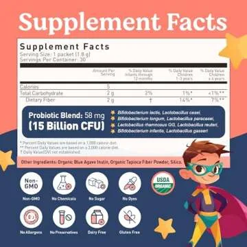 Lovebug Toddler Probiotics - Organic Probiotic for Kids & Toddler Constipation Relief, Stomach Discomfort and Softer Bowel Movements, Clear Dissolvable Powder, Ages 12 Months to 4 Year Olds - 30 Pack