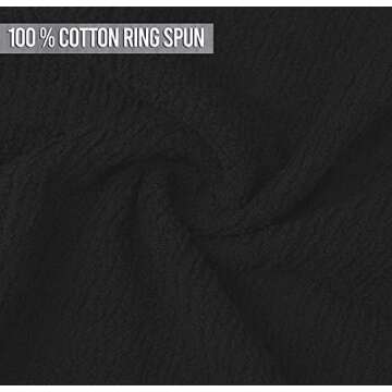 Softolle Kitchen Towels, Pack of 12 Bar Mop Towels -16x19 Inches -100% Cotton White Towels - Super Absorbent Bar Towels, Multi-Purpose for Home, Kitchen and Bar Cleaning (Black)