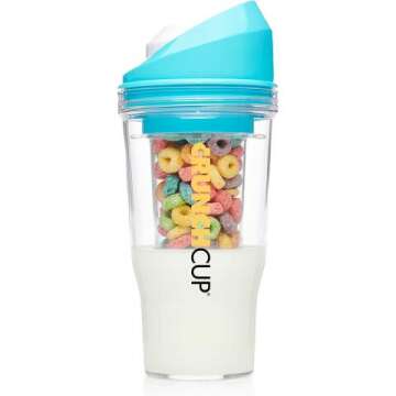 Portable Cereal Cup - No Spoon, XL Blue