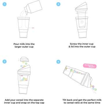 Portable Cereal Cup - No Spoon, XL Blue