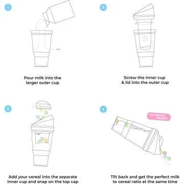 Portable Cereal Cup - No Spoon, XL Blue