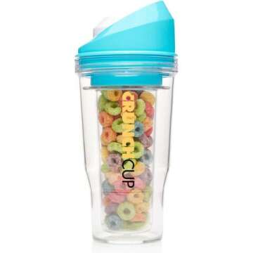 Portable Cereal Cup - No Spoon, XL Blue