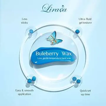 Wax Beads, Lirava 1lb Hard Wax Beads for Coarse Hair Removal, Blueberry Formula Wax Beans for Full Body, Face, Brazilian Bikini, Legs, Wax Refill for Women Men At Home Waxing