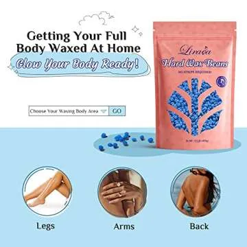 Wax Beads, Lirava 1lb Hard Wax Beads for Coarse Hair Removal, Blueberry Formula Wax Beans for Full Body, Face, Brazilian Bikini, Legs, Wax Refill for Women Men At Home Waxing