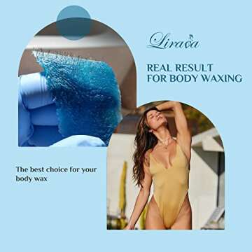 Wax Beads, Lirava 1lb Hard Wax Beads for Coarse Hair Removal, Blueberry Formula Wax Beans for Full Body, Face, Brazilian Bikini, Legs, Wax Refill for Women Men At Home Waxing