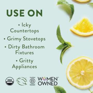 Rebel Green Natural All-Purpose Cleaning Spray - Essential Oil Multi-Surface Cleaner - Kid Safe, Pet Safe & Sustainable Cleaning Products - Peppermint & Lemon Scent - (16 Ounce Bottles, 1 Pack)