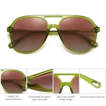 SOJOS Retro Polarized Aviator Sunglasses for Women Men Classic 70s Vintage Trendy Square Aviators SJ...