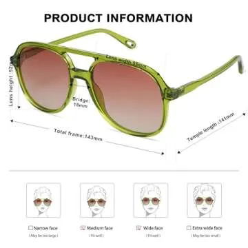 SOJOS Retro Polarized Aviator Sunglasses in Light Green