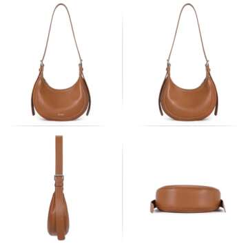 CLUCI Shoulder Bags for Women,Vegan Leather Crossbody Purses Small Crescent Bag Hobo Handbag luna bag with Adjustable Strap