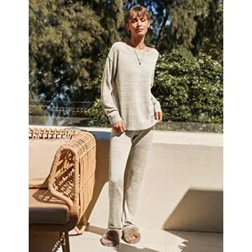 Ekouaer Cozy Pajamas for Women Stylish and Comfortable Lounge Set