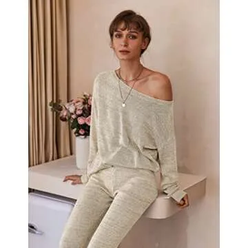 Ekouaer Cozy Pajamas for Women Stylish and Comfortable Lounge Set