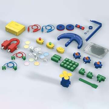 Thames & Kosmos Electricity & Magnetism Science Kit | 62 Safe Experiments Investigating Magnetic Fields & Forces for Ages 8+ | Assemble Electric Circuits with Easy Snap-Together Blocks
