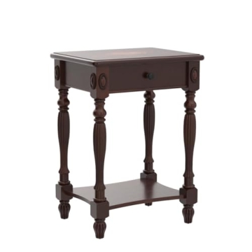 MODERION Solid Wood Side Table with Drawer Modern Elegance