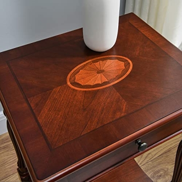 MODERION Solid Wood Side Table with Drawer Modern Elegance