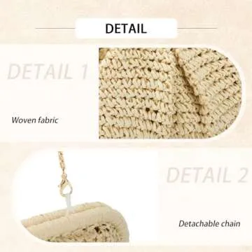 GOKTOW Straw Dumpling Clutch Purse for Summer Vacations