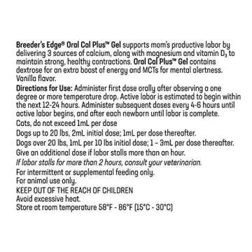 Revival Animal Health Breeder's Edge Oral Cal Plus- Fast-Absorbing Oral Calcium Supplement - 30 ml P...