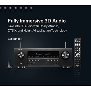 Denon AVR-X1700H AV Receiver with Dolby Atmos & 8K HDMI