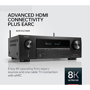 Denon AVR-X1700H AV Receiver with Dolby Atmos & 8K HDMI