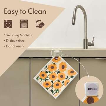 Eulnars Swedish Dishcloths, 8 Pack - Eco-Friendly, Super Absorbent Kitchen Towels